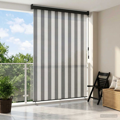 Vidaxl rolgordijn antraciet en wit 60 x 250 cm stof en aluminium