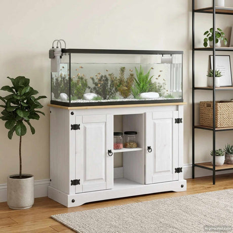 Vidaxl aquarium stand corona wit en bruin 101,5 x 37 x 73 cm 300 kg
