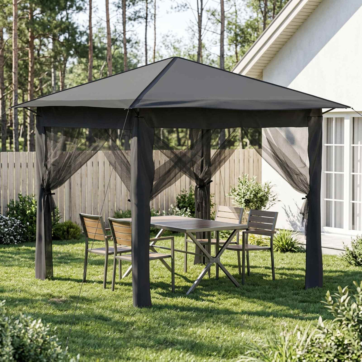 Vidaxl gazebo met 4 zijwanden 2,6 x 2,6 m