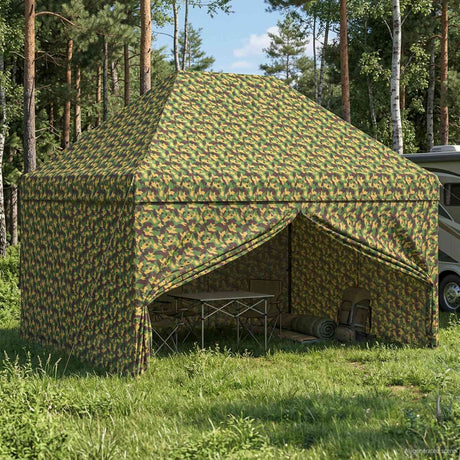 Vidaxl tent met 4 zijwanden 2,9 x 4,3 m leger camouflage