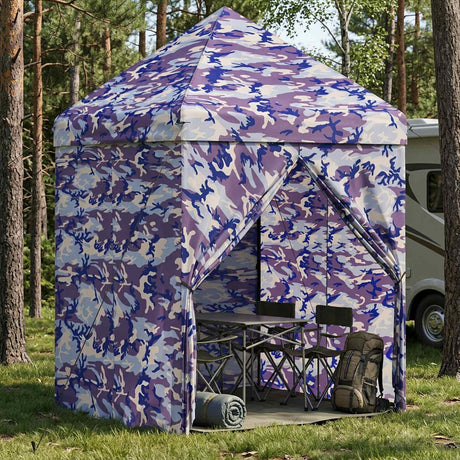 Vidaxl pop-up gazebo met 4 zijwanden 2 x 2 m blauw camouflage