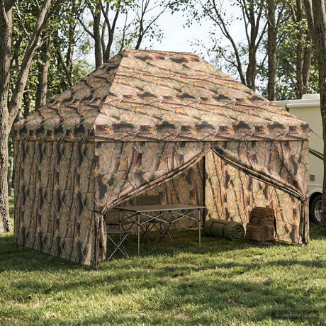 Vidaxl pop-up gazebo met 4 zijwanden 3 x 4,5 m bos camouflage