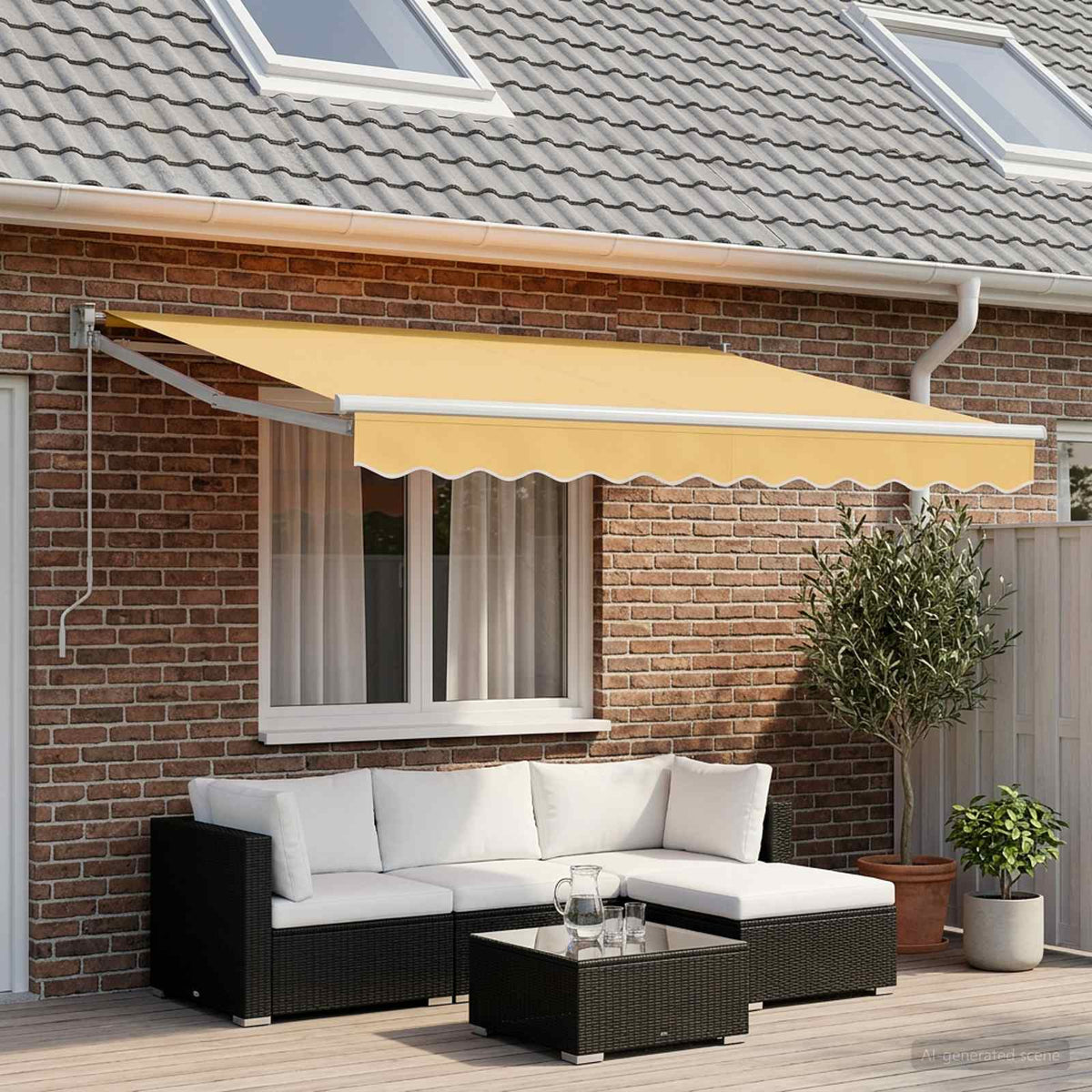 Vidaxl vervangend zonneschermdoek voor 3,5x2,5 m zand polyester