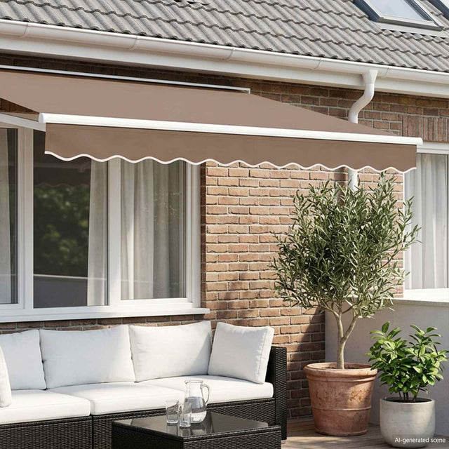 Vidaxl vervangende volant voor 6 m taupe polyester