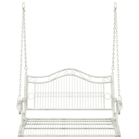 Vidaxl schommelbank staal 115 x 61 x 63 cm antiek wit