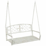 Vidaxl schommelbank staal 110,5 x 59 x 55 cm antiek wit