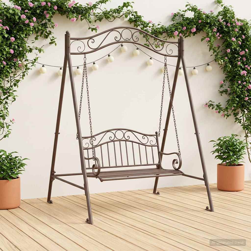 Vidaxl schommelframe antiek bruin 113 x 121,5 x 168 cm staal