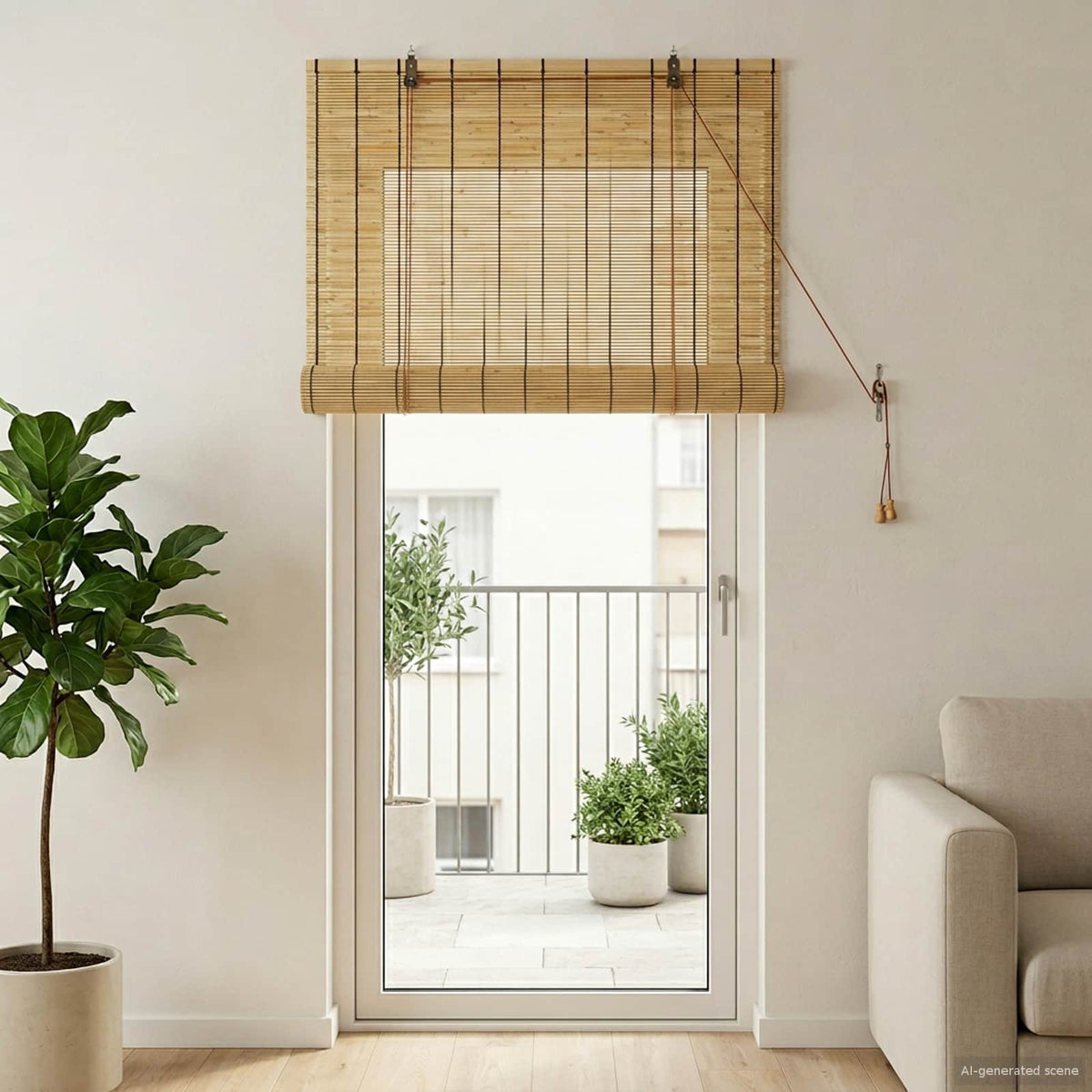 Vidaxl rolgordijn naturel 100 x 220 cm riet