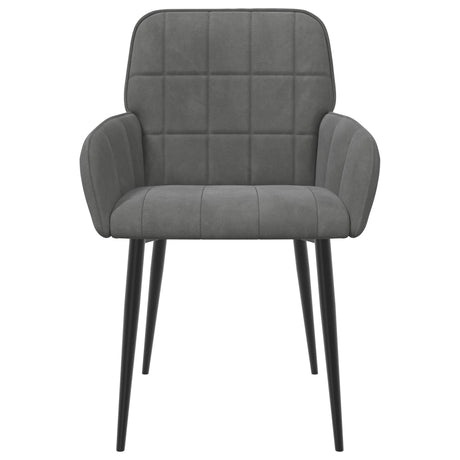 Vidaxl eettafelstoelen 2 st fluweel donkergrijs 56.5 x 50 x 85 cm