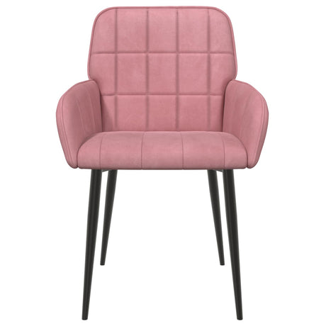 Vidaxl eettafelstoelen 2 st fluweel roze 56.5 x 50 x 85 cm