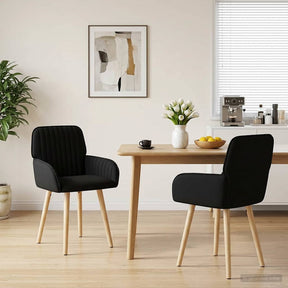 Vidaxl eettafelstoelen 2 st stof zwart 56,5 x 50 x 87,5 cm