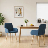 Vidaxl eettafelstoelen 2 st stof blauw 56,5 x 50 x 87,5 cm