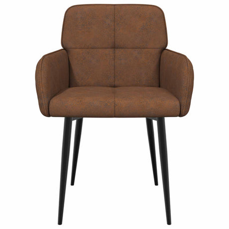 Vidaxl eettafelstoelen 2 st nep suede leer bruin 59 x 56,5 x 85 cm