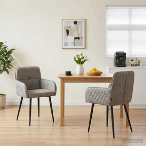 Vidaxl eettafelstoelen 2 st nep suede leer lichtgrijs 59x56,5x85cm