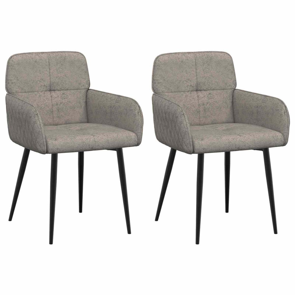 Vidaxl eettafelstoelen 2 st nep suede leer lichtgrijs 59x56,5x85cm