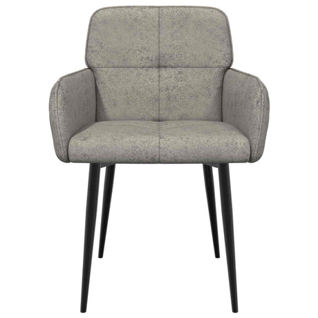 Vidaxl eettafelstoelen 2 st nep suede leer lichtgrijs 59x56,5x85cm