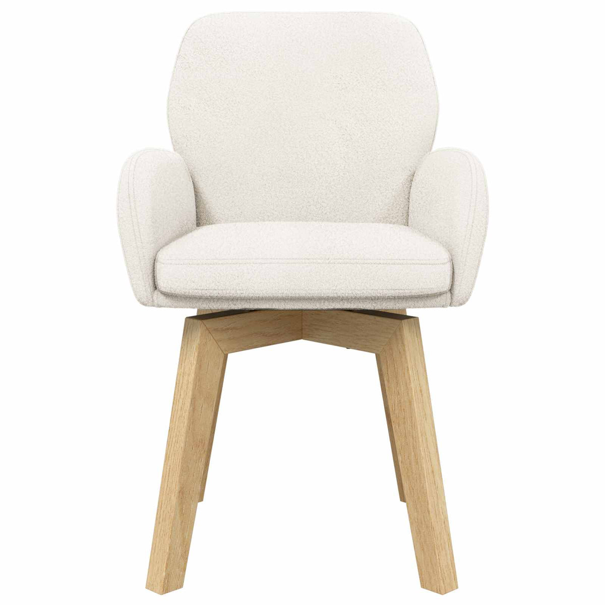 Vidaxl draai eetstoelen 2 st bouclé crèmekleurig 54 x 58 x 87 cm