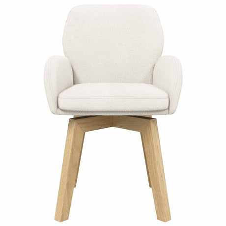 Vidaxl draai eetstoelen 2 st bouclé crèmekleurig 54 x 58 x 87 cm