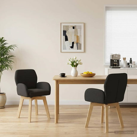 Vidaxl draai eetstoelen 2 st bouclé zwart 54 x 58 x 87 cm
