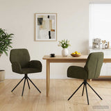 Vidaxl draai eetstoelen 2 st nep suede leer legergroen 54 x 55 x 86 cm