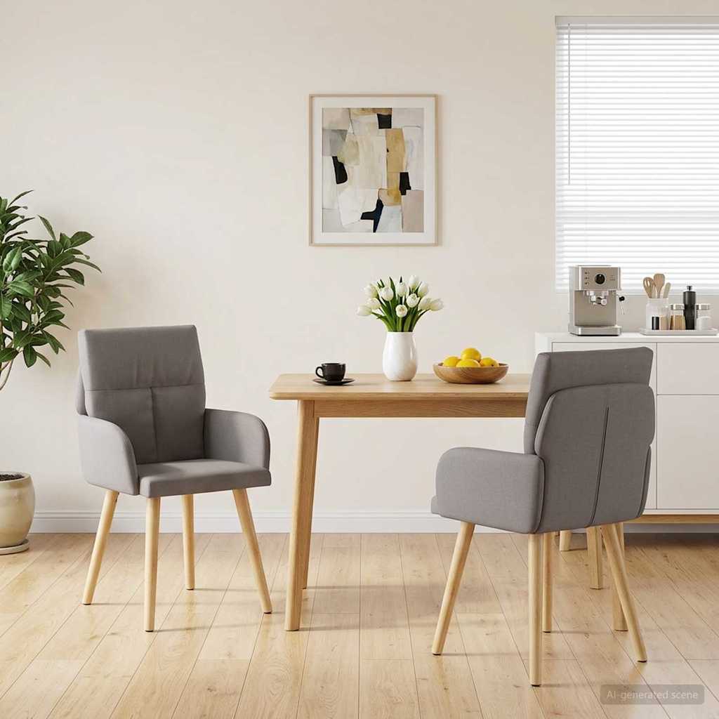 Vidaxl eettafelstoelen 2 st stof taupe 60 x 56 x 93 cm