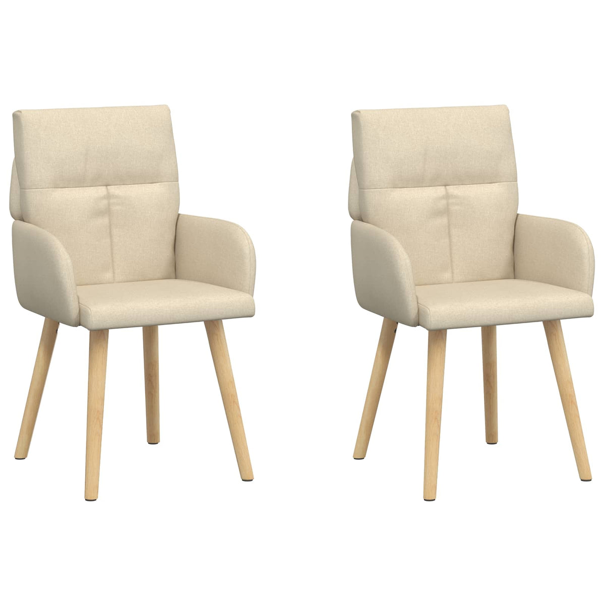 Vidaxl eettafelstoelen 2 st stof crèmekleurig 60 x 56 x 93 cm