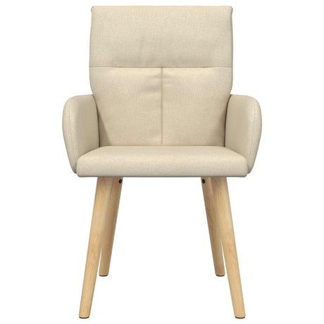 Vidaxl eettafelstoelen 2 st stof crèmekleurig 60 x 56 x 93 cm