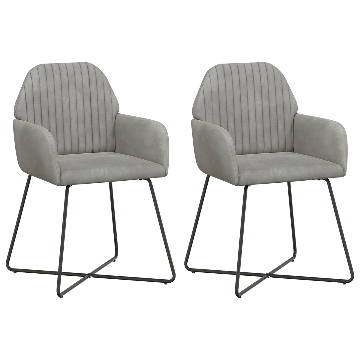 Vidaxl eettafelstoelen 2 st fluweel lichtgrijs 55 x 50 x 84 cm