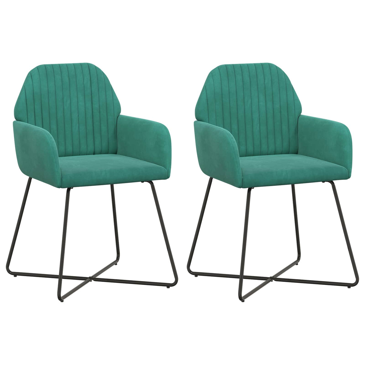 Vidaxl eettafelstoelen 2 st fluweel turquoise 55 x 50 x 84 cm