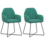 Vidaxl eettafelstoelen 2 st fluweel turquoise 55 x 50 x 84 cm