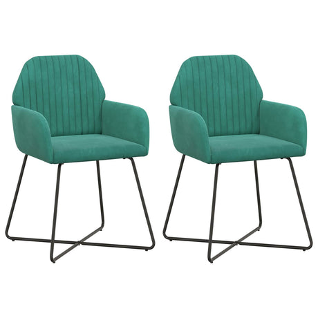 Vidaxl eettafelstoelen 2 st fluweel turquoise 55 x 50 x 84 cm