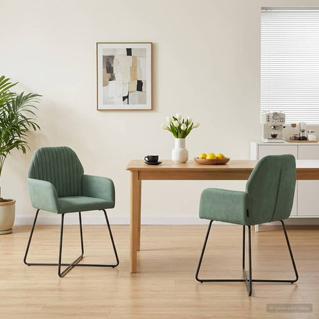 Vidaxl eettafelstoelen 2 st fluweel zeegroen 55 x 50 x 84 cm