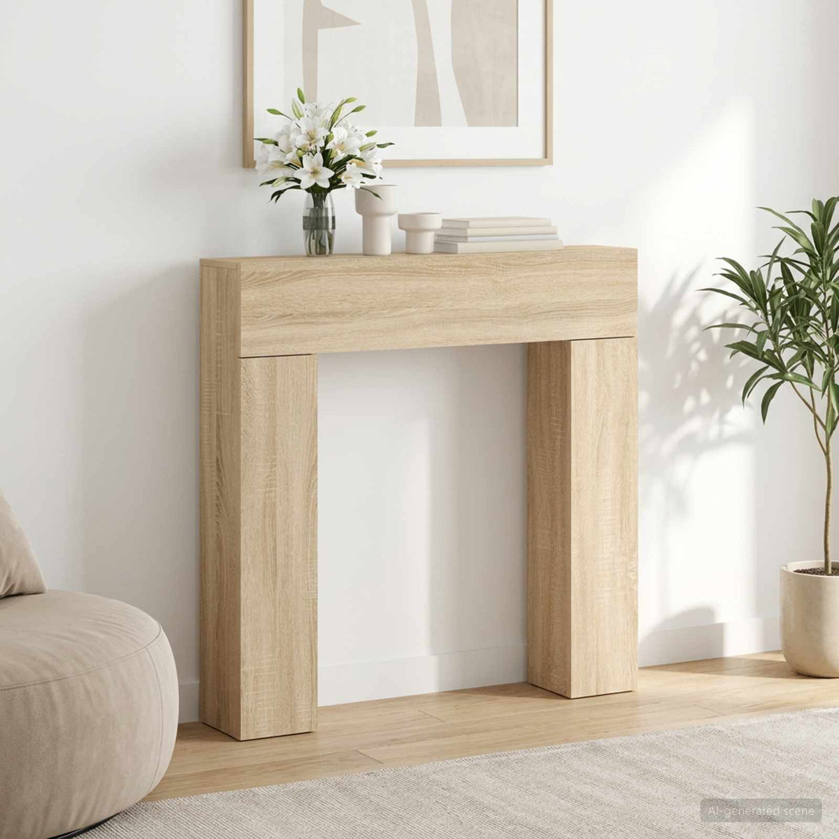 Vidaxl haardomlijsting sonoma eiken 102 x 18 x 100,5 cm bewerkt hout