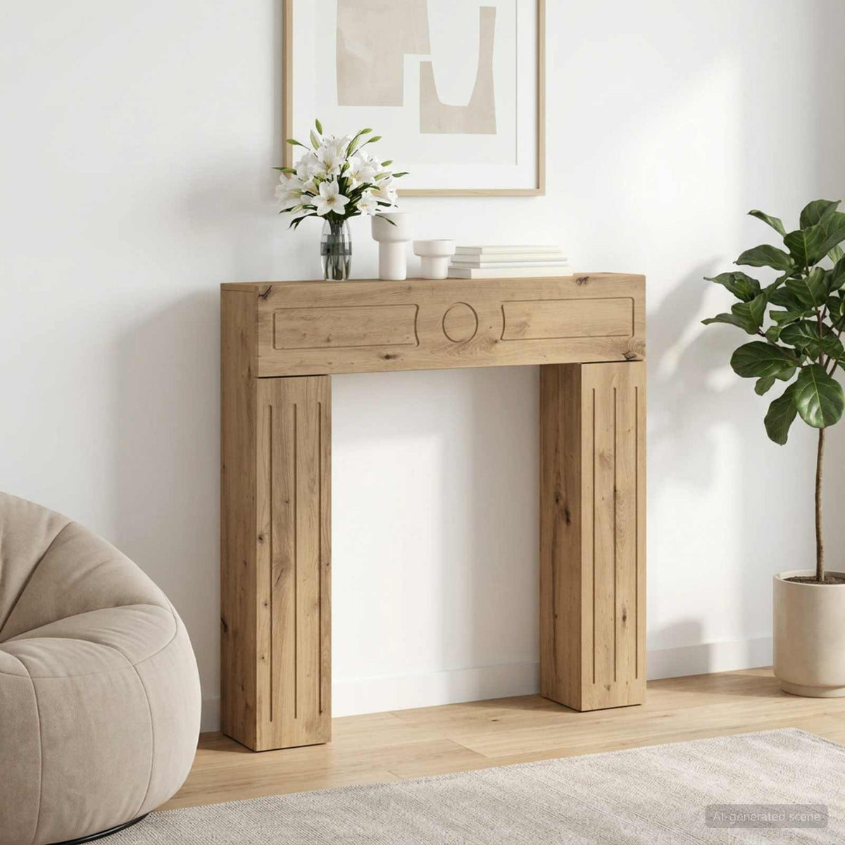 Vidaxl haardomlijsting artisanaal eiken 102 x 18 x 100,5 cm