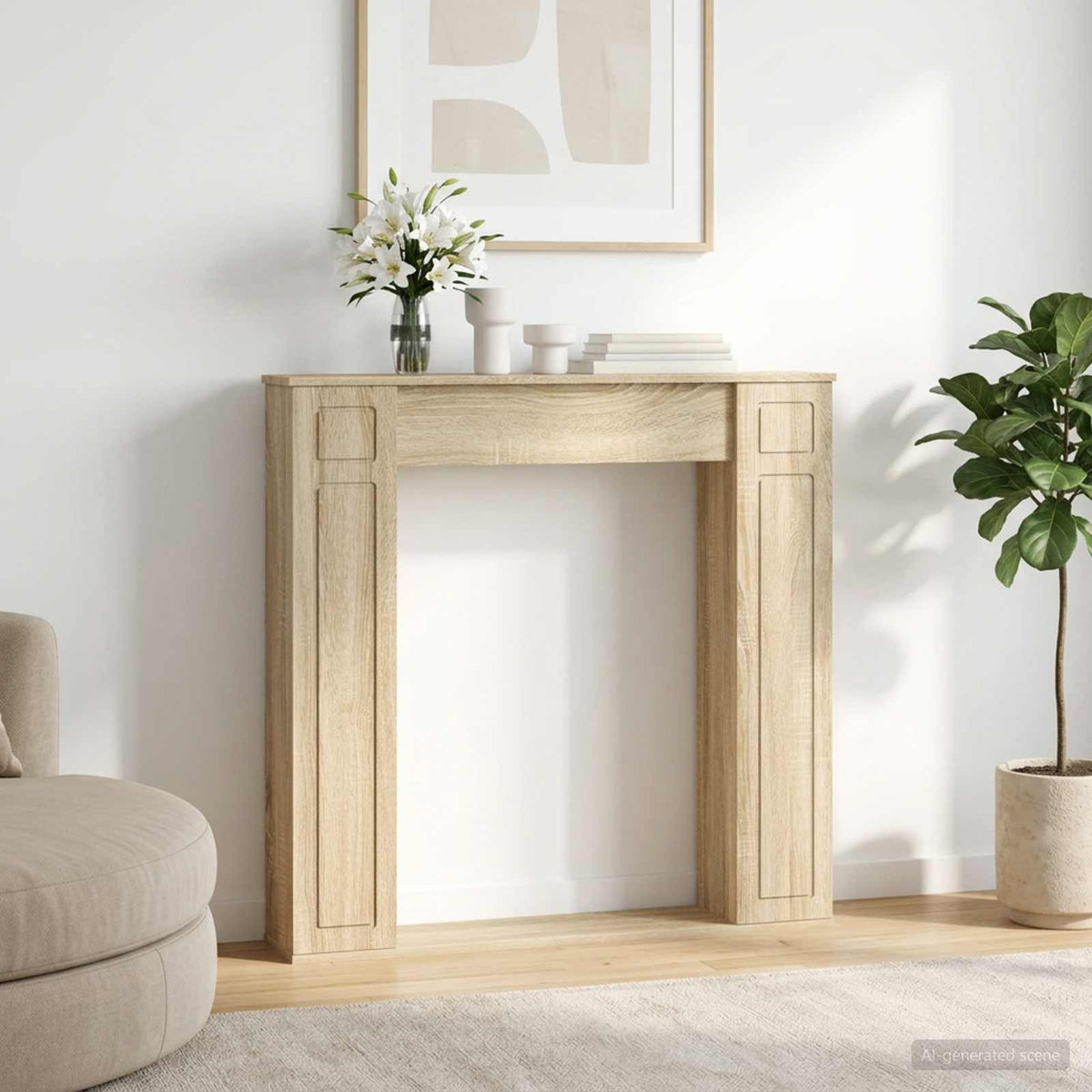 Vidaxl haardomlijsting sonoma eiken 100 x 20 x 100 cm bewerkt hout