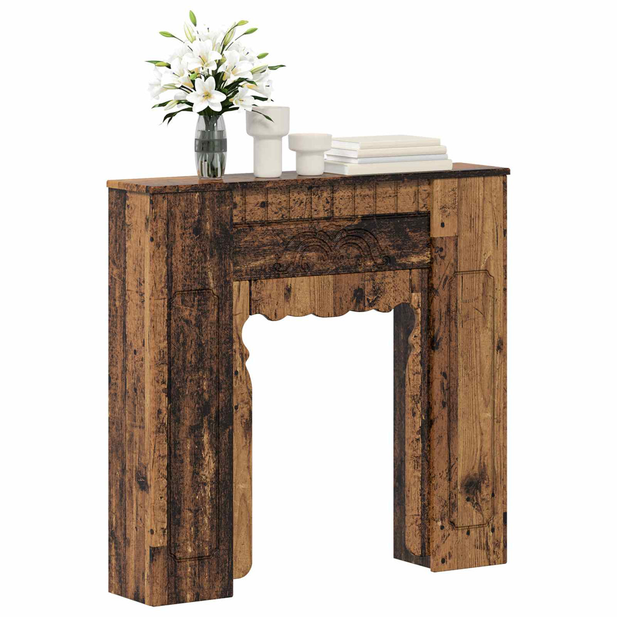 Vidaxl haardomlijsting oud hout 93 x 20 x 89 cm bewerkt hout