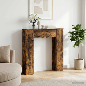 Vidaxl haardomlijsting gerookt eiken 102 x 20 x 102 cm bewerkt hout