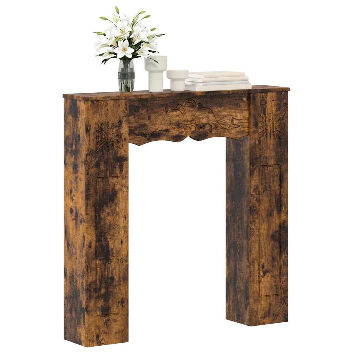 Vidaxl haardomlijsting gerookt eiken 102 x 20 x 102 cm bewerkt hout