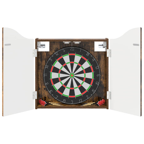 Vidaxl dartbord kabinet gerookt eiken 56 x 12 x 63 cm bewerkt hout