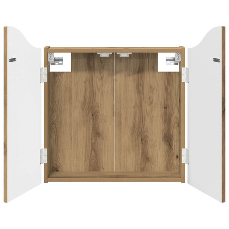 Vidaxl dartbord kabinet artisanaal eiken 56 x 12 x 63 cm bewerkt hout