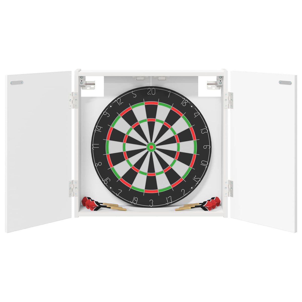 Vidaxl dartbord kabinet wit 56 x 12 x 53,5 cm bewerkt hout