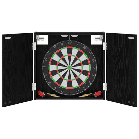 Vidaxl dartbord kabinet zwart eiken 56 x 12 x 53,5 cm bewerkt hout