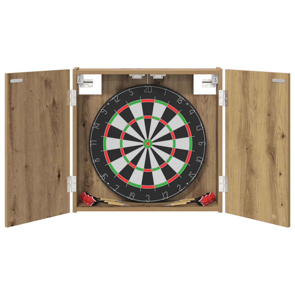 Vidaxl dartbord kabinet artisanaal eiken 56 x 12 x 53,5 cm