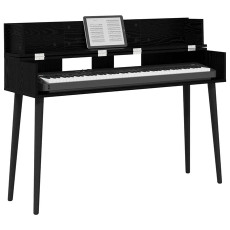 Vidaxl studiobureau zwart eiken 130 x 40 x 19,5 cm bewerkt hout
