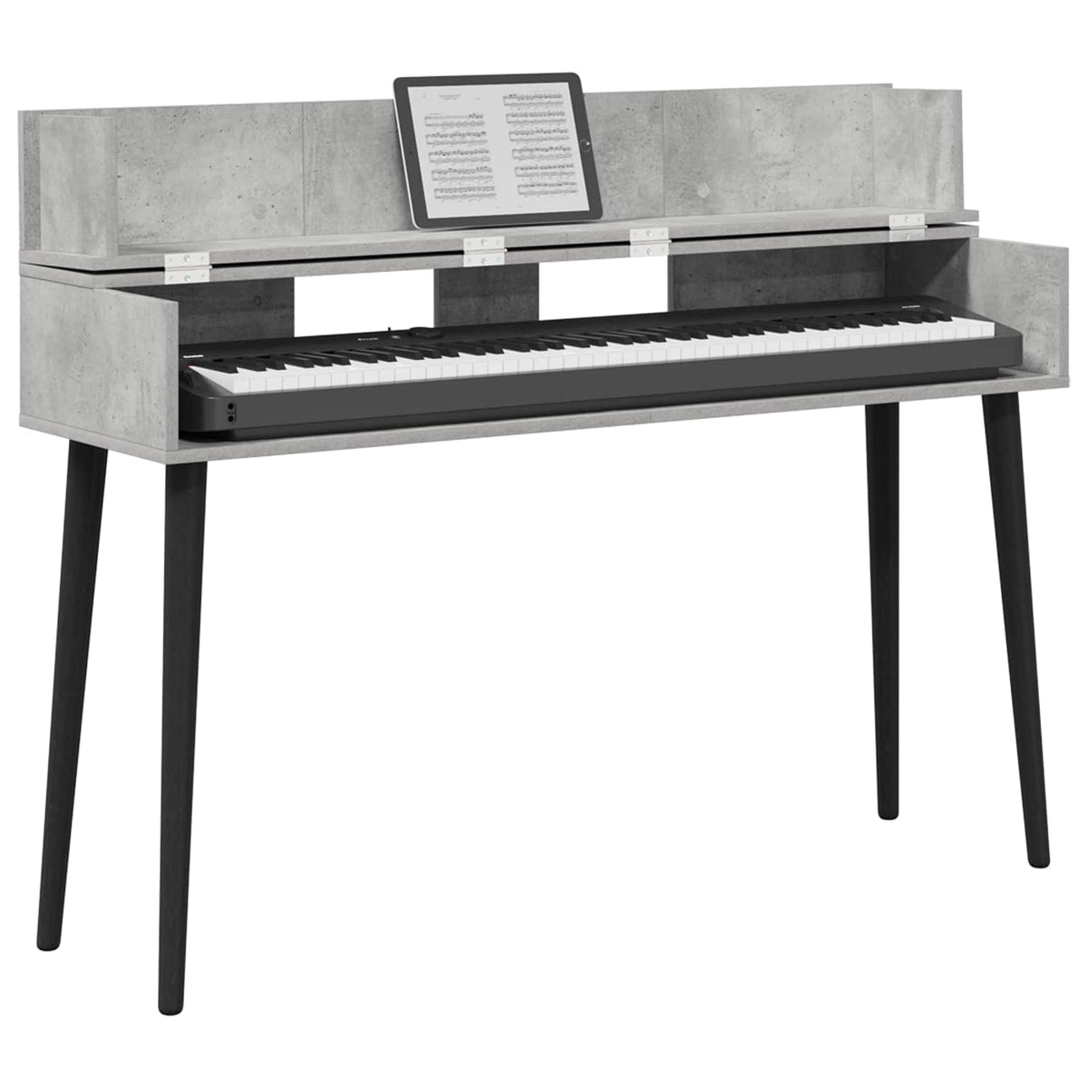 Vidaxl studiobureau betongrijs 130 x 40 x 19,5 cm bewerkt hout