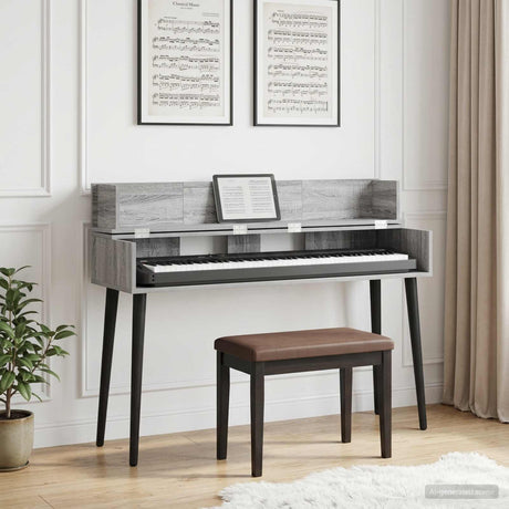 Vidaxl studiobureau grijs sonoma 130 x 40 x 19,5 cm bewerkt hout