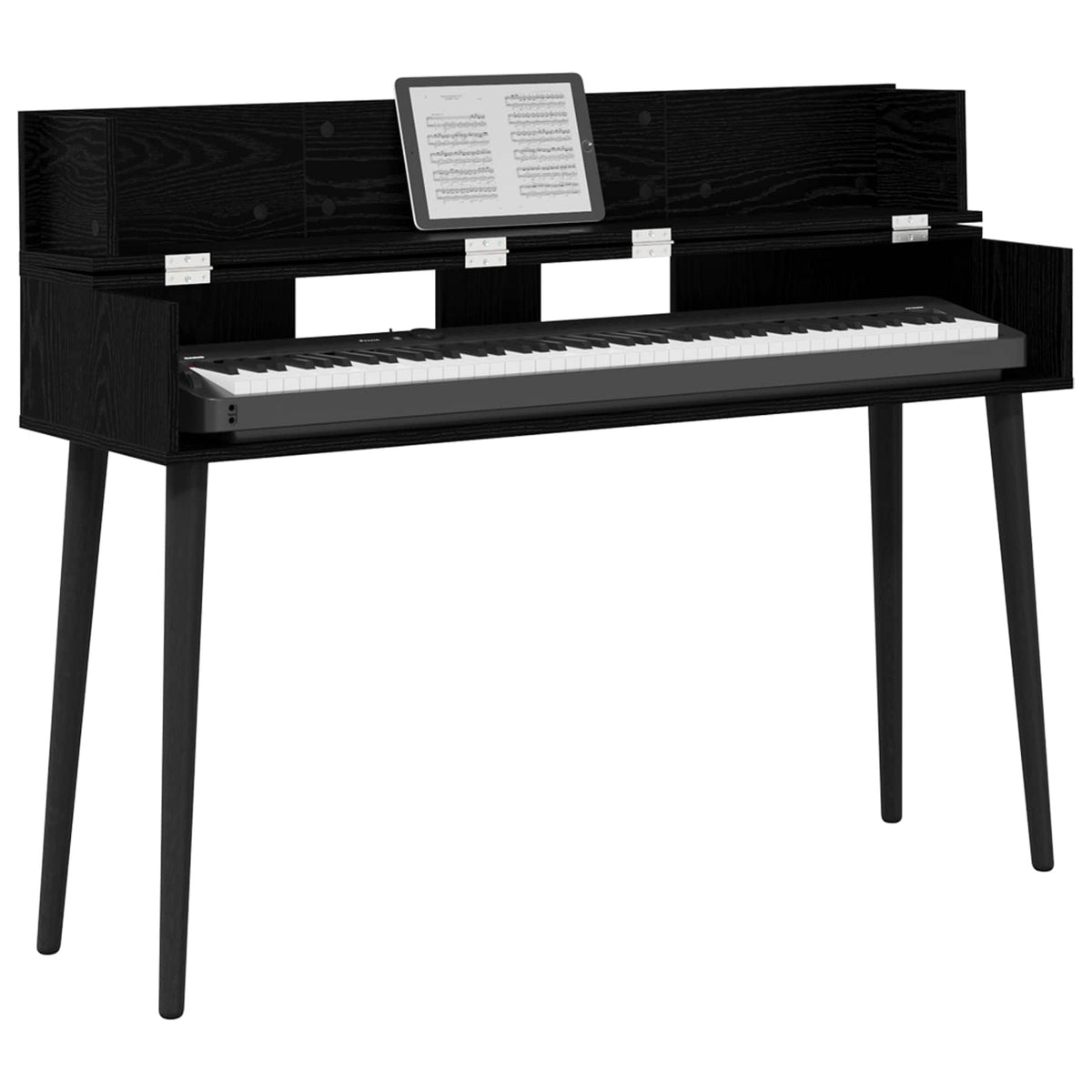 Vidaxl studiobureau zwart eiken 110 x 40 x 19,5 cm bewerkt hout