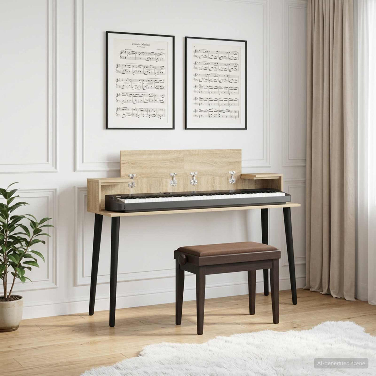 Vidaxl studiobureau sonoma eiken 110 x 36 x 19,5 cm bewerkt hout