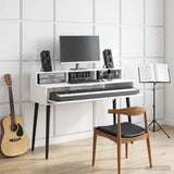 Vidaxl studiobureau wit 152 x 42,5 x 36 cm bewerkt hout