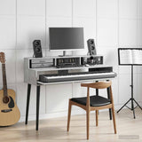 Vidaxl studiobureau betongrijs 152 x 42,5 x 36 cm bewerkt hout